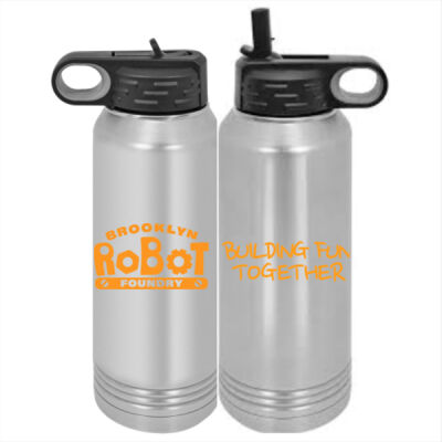 BRF -  Building Fun Together  -  Custom 30 oz. Silver Stainless Steel Vacuum Insulated Water Bottle Thumbnail