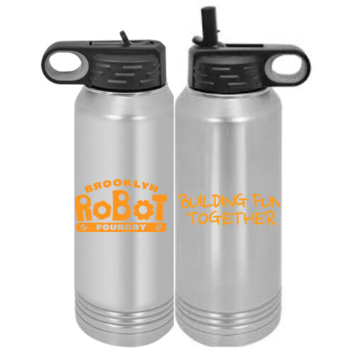 BRF -  Building Fun Together  -  Custom 30 oz. Silver Stainless Steel Vacuum Insulated Water Bottle Thumbnail