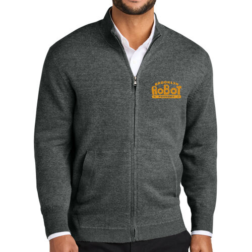 Brooklyn Robot Foundry Embroidered - Easy Care Full Zip Sweater Thumbnail