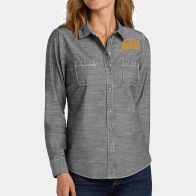 Brooklyn Robot Foundry Embroidered - Ladies Slub Chambray Shirt Thumbnail