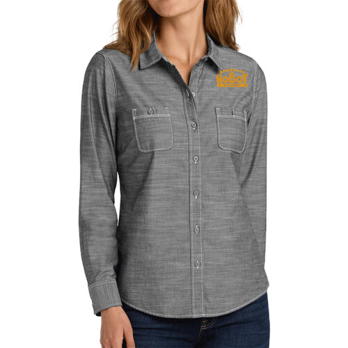 Brooklyn Robot Foundry Embroidered - Ladies Slub Chambray Shirt Thumbnail
